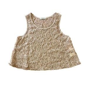 Free People Pink Sheer Mesh Tank Top - Size S